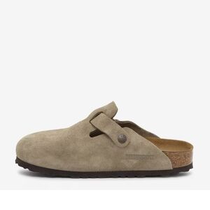 Birkenstock Boston Clog Mule Slip-on Suede Light Brown Taupe Shoes 36 US 5.5